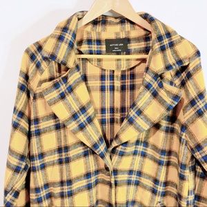 Yellow plaid shacket.